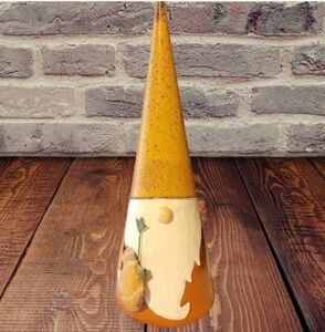 Country Gnome Decor Metal Painted With Pumpkin Detail